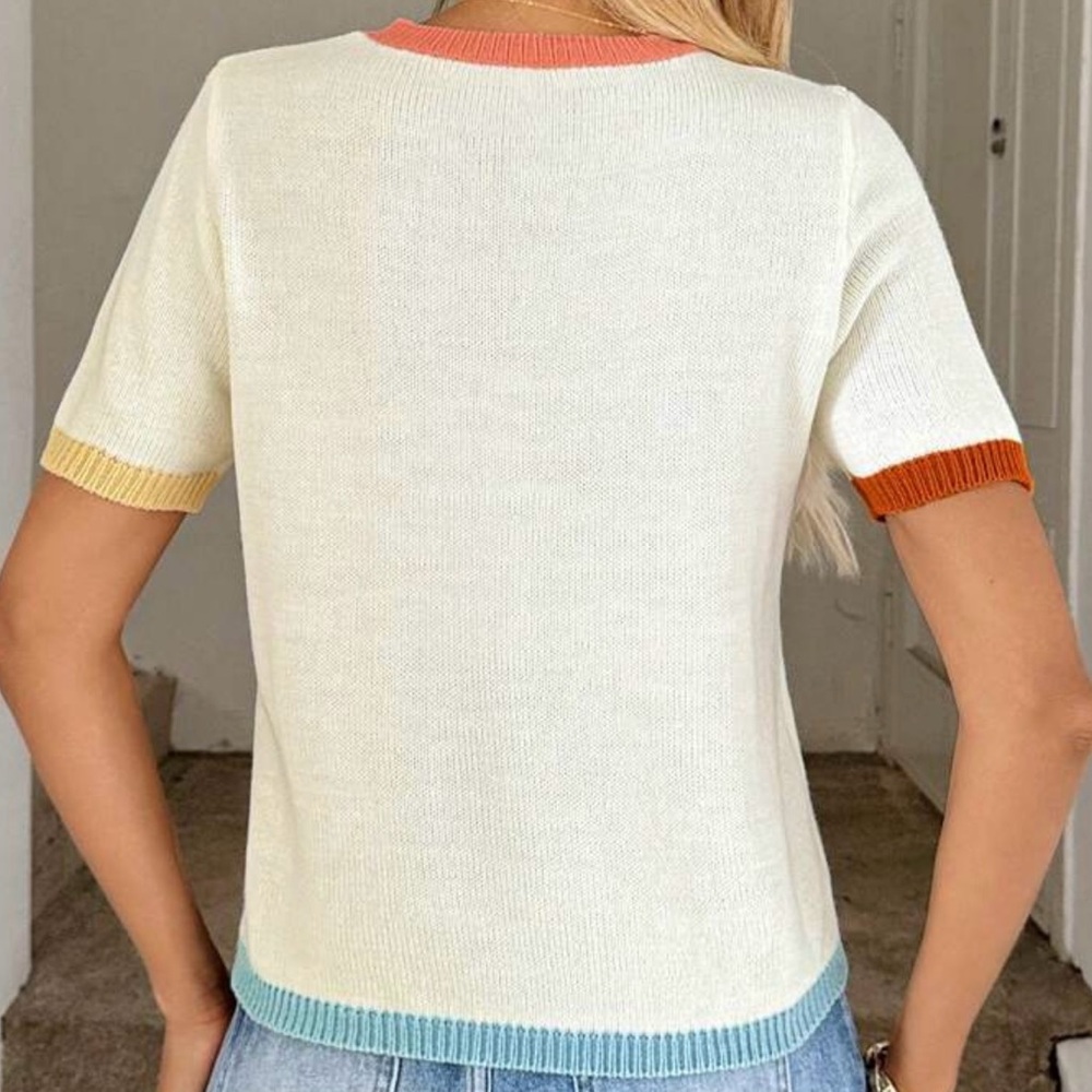 ⭐️Colorful Trim Women's Top - Picture 2 of 4